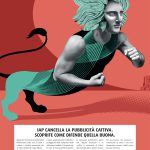 Illustrazione di uomo metà statua metà leone. Titolo: IAP cancella la pubblicità cattiva. Scoprite come difende quella buona.