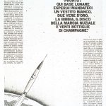 Illustrazione che mostra un razzo delle poste che raggiunge la base lunare.