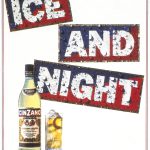 Bottiglia e bicchiere di Cinzano Bianco. Titolo: ice and night.