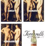 Tre versioni di un quadro di adamo ed eva. Titolo: liscia gassata o Ferrarelle?