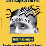 Testa di uomo con dubbi sull'economia. Titolo: Chi ci capisce è bravo.