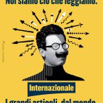 Illustrazione di un uomo con tante frecce che escono dalla testa. Titolo: Noi siamo ciò che leggiamo.
