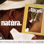 La copertina della rivista Airone fa da cornice a un tenero bacio tra un papà e la sua bimba. Titolo: Leggi di natura.