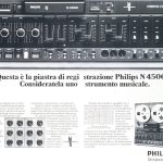 Piastra di registrazione in primo piano. Titolo: questa è la piastra di registrazione Philips. Consideratela uno strumento musicale.