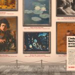Museo pieno di quadri appesi. Titolo: L'industria moderna? Quella che crea valore arricchendo anche le menti e i cuori.
