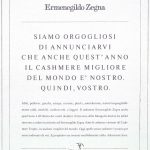 Titolo: Siamo orgogliosi di annunciarvi che anche quest'anno il cashmere migliore al mondo è nostro, quindi, vostro.